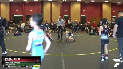 60 lbs Round 5 (6 Team) - Zacoby Holmes, Bad Bass vs Kaylee Lapitan, Tribe Wrestling