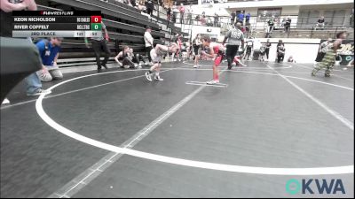 55 lbs 3rd Place - Keon Nicholson, Del City Little League Wrestling vs River Coffelt, Bridge Creek Youth Wrestling