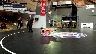 Open Men - 70 lbs Cons. Round 3 - Manuel Lopez, Delano Jr. Tigers Wrestling Club vs Alex Andrade
