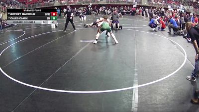 110 lbs Champ. Round 1 - Caleb Clark, Sandhills Thedford Knights vs Jeffrey Martin Jr, Chase County Wrestling Club