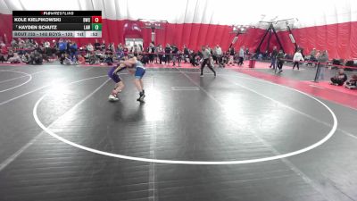 14U Boys - 120 lbs Cons. Round 2 - Hayden Schutz, LaCrosse Area Wrestlers vs Kole Kielpikowski, Denmark Wrestling Club