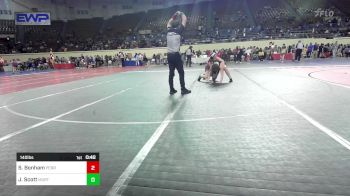 140 lbs Consi Of 16 #2 - Savannah Bonham, Perry Girls Wrestling Club vs Jaelyn Scott, Mustang Middle School