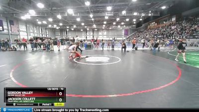 70 lbs Cons. Round 1 - Jackson Collett, Team Real Life Wrestling vs Gordon Valley, Silver Valley WC