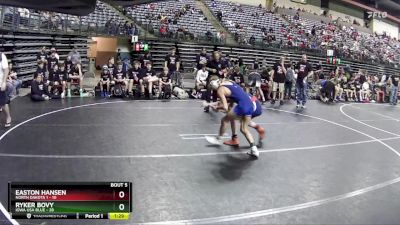 125 lbs Semis & 1st Wrestleback (8 Team) - Easton Hansen, North Dakota 1 vs Ryker Bovy, Iowa USA Blue