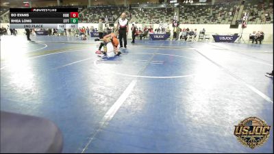65 lbs 2nd Place - Bo Evans, Ogden's Outlaws Wrestling Club vs Rhea Long, Standfast