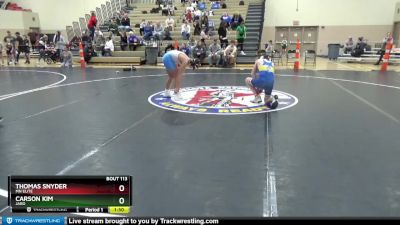 120 lbs 5th Place Match - Thomas Snyder, MN Elite vs Carson Kim, JARO