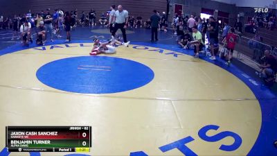 82 lbs Quarterfinal - Jaxon Cash Sanchez, Hawkeye WC vs Benjamin Turner, Alpha Dawg