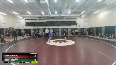 92-97 lbs Semifinal - Sara Gordon, Riverton Middle School vs Hailey Abarca, CY Middle School