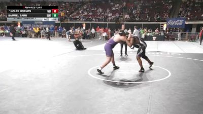 D 1 285 lbs Champ. Round 1 - Kolby Hornes, Woodlawn - B.R. vs Samuel Barr, Benton