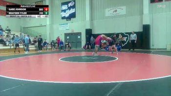 Boys 215 lbs Semifinal - Gabe Johnson, Doniphan West vs Brayden Tyler, St. Marys