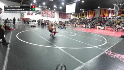 113 lbs 7th Place Match - Josiah Matthews, Oak Hills vs James Burtonduron, Santa Monica