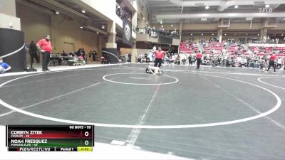 55 lbs Quarterfinal - Noah Fresquez, Pomona Elite vs Corbyn Zitek, Cavalry