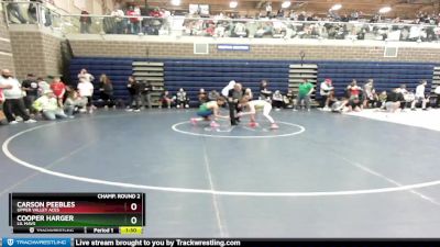 106 lbs Champ. Round 2 - Carson Peebles, Upper Valley Aces vs Cooper Harger, Lil Mavs