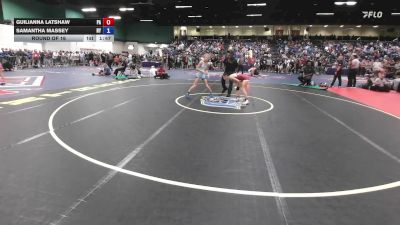 100 lbs Round Of 16 - Guilianna Latshaw, PA vs Samantha Massey, NY