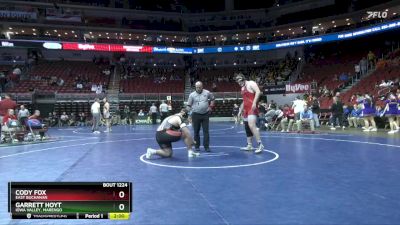 1A-285 lbs Champ. Round 2 - Garrett Hoyt, Iowa Valley, Marengo vs Cody Fox, East Buchanan