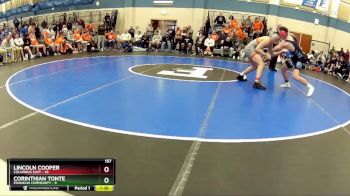 157 lbs Placement (16 Team) - Corinthian Tonte, Franklin Community vs Lincoln Cooper, Columbus East