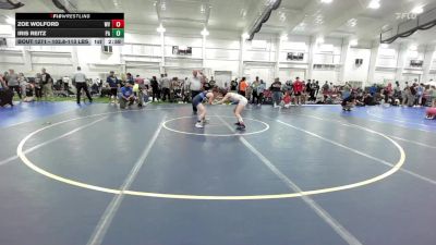 102.8-113 lbs Quarterfinal - Zoe Wolford, WV vs Iris Reitz, PA