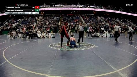 1A 132 lbs 3rd Place Match - Dontae Smith, Thomasville High School vs Cooper Wingate, The North Carolina Leadership Academy