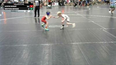 40 lbs Round 3 - Grayson Krysiak, Ground Zero vs Austin Durant, Morris Fitness Wrestling