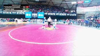 Girls 1B/2B/1A 130 Champ. Round 1 - Ashley Cruz, Warden (Girls) vs Kyalayah Alexander, Chief Leschi (Girls)