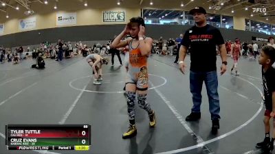 88 lbs Round 3 (6 Team) - Tyler Tuttle, Cali Red vs Cruz Evans, Kardiac Kidz