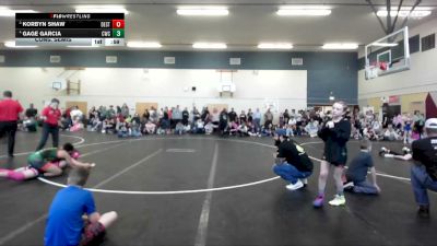120 lbs Cons. Semis - Gage Garcia, Cougar Wrestling Club vs Korbyn Shaw, Declo Stingers