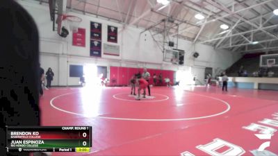 141 lbs Champ. Round 1 - Brendon Ko, Bakersfield College vs Juan Espinoza, Rio Hondo College