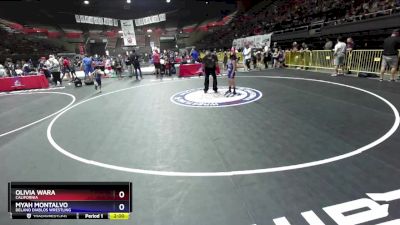 65 lbs Cons. Round 3 - Myah Montalvo, Delano Diablos Wrestling vs Olivia Wara, California