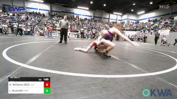 80 lbs Rr Rnd 2 - Aviree Williams (80), Lions Wrestling Academy vs Layla Rummel, Harrah Little League Wrestling