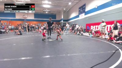 45 lbs Cons. Round 1 - Eli Cash, Knights Youth Wrestling vs Cayne Dynski, Summerville Take Down