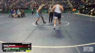 3A 285 lbs Quarterfinal - Christian Hercules, West Rowan vs Wyatt Rickard, Lee County