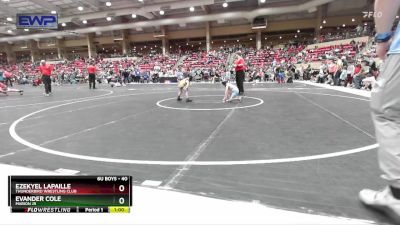 40 lbs Quarterfinal - Ezekyel Lapaille, Thunderbird Wrestling Club vs Evander Cole, Marion Jr