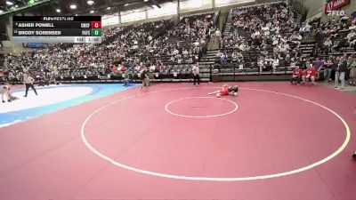4A 113 lbs Cons. Round 1 - Brody Sorensen, Payson vs Asher Powell, Crimson Cliffs