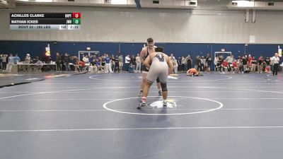285 lbs Round Of 16 - Achilles Clarke, Bridgeport vs Nathan Ickes, Johnson & Wales
