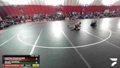 117 lbs Cons. Semi - Carter Stauffacher, Warrior Youth Wrestling vs Drake Georgel, Wisconsin