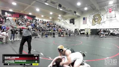 157 lbs Quarterfinal - Nathaniel Dominguez, Pacifica Oxnard vs Shane Linehan, Santa Margarita