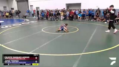 90 lbs Round 1 - Celeste Marquez-Hopson, Arctic Warriors Wrestling Club vs Aspen Thomas, Avalanche Wrestling Association