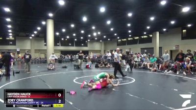 100 lbs Round 5 (6 Team) - Zoey Crawford, TN AAU-Williamson County WC vs Hayden Hauck, Lady Gator Dawgs