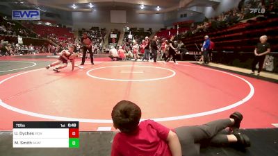 70 lbs Round Of 16 - Ulrich Dyches, IRONMEN Wrestling Club vs Miller Wayne Smith, Skiatook Youth Wrestling