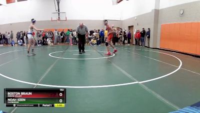 132 lbs Cons. Round 3 - Boston Braun, Indian Valley vs Noah Keen, Cambridge