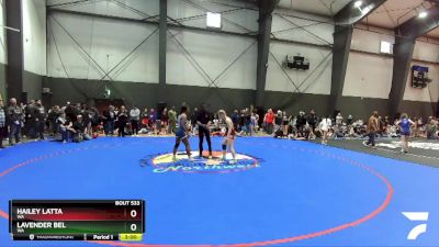 132 lbs Quarterfinal - Hailey Latta, WA vs Lavender Bel, WA