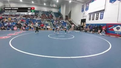 110 lbs Cons. Round 2 - Kaylee Weber, Wheatland vs Destiny Clarke, Cheyenne East