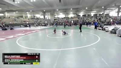 65 lbs Round 1 - Bella Martinez, Team Clarksville WrestlingClub vs Emma Zimmermann, Sparta Junior Bulldogs