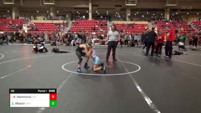 85 lbs Cons. Round 4 - Hagen Hammond, Jaguar Wrestling Club vs Zaina Albadri, Greater Heights Wrestling