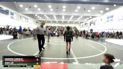 92 lbs Quarterfinal - Eden Lee, Rancho Bernardo Wrestling Club vs Jennifer Cornejo, Rough House Wrestling Club