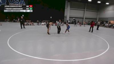 132 lbs Cons. Quarters - Trevor Christenson, Basehor-Linwood High School Wrestling vs Azuan Gonzales-Rice, Inland Elite Wrestling Club