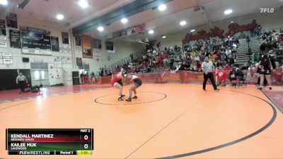 110 lbs Champ. Round 2 - Kendall Martinez, Redondo Union vs Kailee Muk, Lakewood