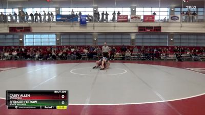 197 lbs Quarterfinal - Casey Allen, Springfield vs Spencer Fetrow, Roger Williams