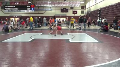 56.8-60.6 Champ. Round 3 - Jacob Falck, Delaware County Wrestling Club vs Paxten Hanson, CAVEMAN WRESTLING