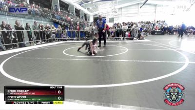 55 lbs Quarterfinal - Knox Findley, Clinton County Wrestling vs Coen Wood, Sunflower Kids Wrestling Club